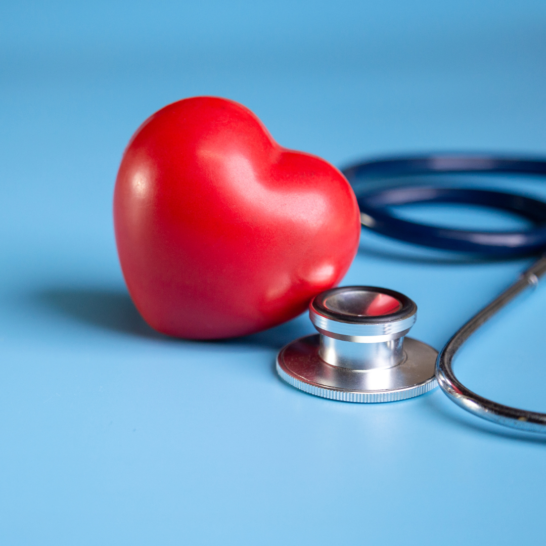 a heart next to a stethoscope